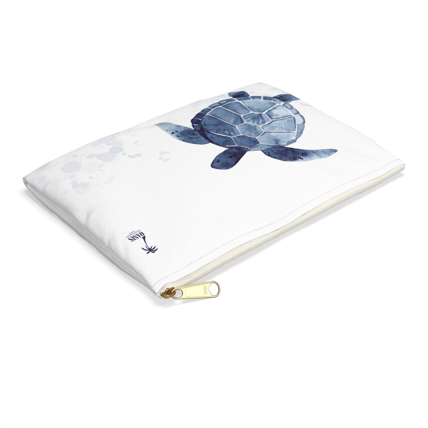 Sea Turtle Accessory Pouch — Coastal Watercolor Toiletry Bag